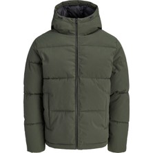 Jack & Jones Erkek Ayarlanabilir Bagcikli Kapüsonlu Puffer Ceket - Galaxy