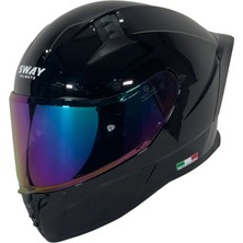 Kask Sway Sw 869 Parlak Black (Siyah Camlı)