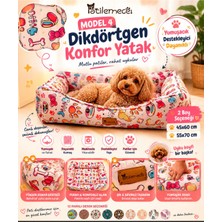 Dikdörtgen Şekilli Çok Renkli Köpek ve Kedi Yatağı, Konforlu ve Şık