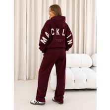 Macklin Unisex Kadın Erkek M A C K L I N Sırt Baskılı Oversize 3 Iplik Kapüşonlu Sweatshirt ve Baggy Eşofman Altı