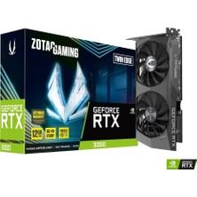 Zotac Gaming GeForce RTX 3060 Twin Edge 12 GB GDDR6 1777 MHz Fanlı Soğutma ve 3 Çıkış 192 Bit DP/HDMI Pci-E 4.0 Ekran Kartı ZT-A30600E-10M