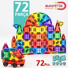 SmartFox Manyetik Bloklar 72 Parça Mıknatıslı Yapı Oyuncak Seti