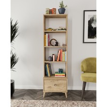 Kzn Home Akasya Çekmeceli Kitaplık Meşe - Tamamı 1. Kalite Mdf