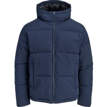 Jack & Jones Erkek Ayarlanabilir Bagcikli Kapüsonlu Puffer Ceket - Galaxy
