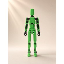 Robot Dummy Oynar Eklemli Hareketli Oyuncak Aksiyon Figürü 13 cm Yeşil Siyah