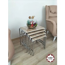 Evko Mobilya Buket Sehpa, 4'lü Zigon Sehpa, Servis Sehpası, Iç Içe Geçen Sehpa, Ahşap Sehpa, Dikdörtgen Sehpa