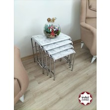 Evko Mobilya Buket Sehpa, 4'lü Zigon Sehpa, Servis Sehpası, Iç Içe Geçen Sehpa, Ahşap Sehpa, Dikdörtgen Sehpa