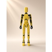 Tinylab 3D Robot Dummy Oynar Eklemli Hareketli Oyuncak Aksiyon Figürü 13 cm Sarı Siyah