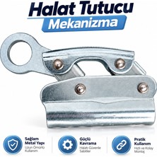 Badem10 Halat Tutucu Mekanizma Krom Metal Dayanıklı Sabitleme Aparatı Güçlü Kavrama Halat Kilitleme Sistemi