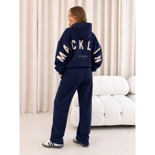 Macklin Unisex Kadın Erkek M A C K L I N Sırt Baskılı Oversize 3 Iplik Kapüşonlu Sweatshirt ve Baggy Eşofman Altı