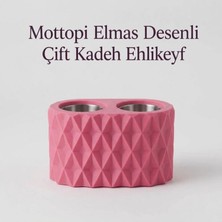 Mottopi Ehlikeyf Pembe Elmas Desenli,2 Kadeh Yuvalı,Metal İç Hazneli,Termojelli Soğutucu
