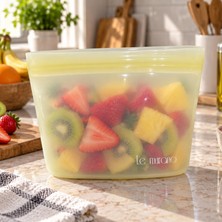 Le Murano Lush 500 ml Hava ve Sıvı Sızdırmaz Kilitli Silikon Saklama Torbası, %100 Platinum Silikon, Bpa Free, Mikrodalga ve Dondurucu Uyumlu, Tekrar Kullanılabilir Gıda Saklama Poşeti, LM0009/24