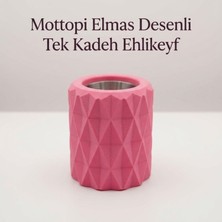 Mottopi Ehlikeyf Pembe Elmas Desenli,1 Kadeh Yuvalı,Metal İç Hazneli,Termojelli Soğutucu