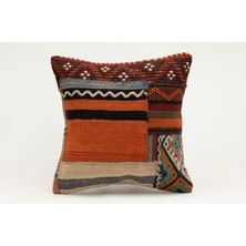 Kilim Wholesale El Yapımı Kilimden Yapılmış Vintage Kırlent Kılıfı, Yün, 40X40 cm