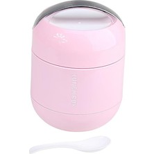 Coverzone 304 Paslanmaz Çelik Iç Hazneli Yemek Kabı, Bölmeli Saklama Alanı, Entegre Taşıma Sapı, Kaşık ve Yemek Takımı Dahil Taşınabilir Öğle Yemeği Kutusu Lunch Box Sefer Tası | STK-304