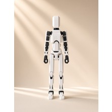 Tinylab 3D Robot Dummy Oynar Eklemli Hareketli Oyuncak Aksiyon Figürü 13 cm Beyaz Siyah