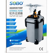 Sobo SF-1000F-UV Dahili 9W Uv Lambalı Akvaryum Dış Filtre 10W 1000 L/h