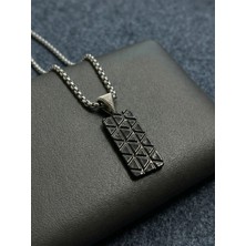 Velcari Geometrik Minimalist Stil Paslanmaz Çelik Erkek Kolye