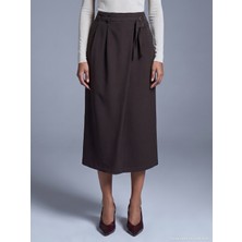 Dilvin 81085 Kemerli Midi Etek-Kahve