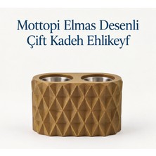 Mottopi Ehlikeyf Bronz Elmas Desenli,2 Kadeh Yuvalı,Metal İç Hazneli,Termojelli Soğutucu