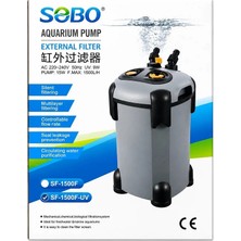 Sobo SF-1500F-UV Dahili 9W Uv Lambalı Akvaryum Dış Filtre 15W 1500 L/h