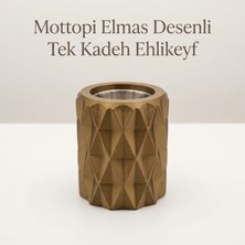 Mottopi Ehlikeyf Bronz Elmas Desenli,1 Kadeh Yuvalı,Metal İç Hazneli,Termojelli Soğutucu