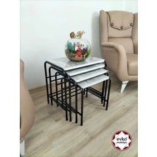 Evko Mobilya Buket Sehpa, 4'lü Zigon Sehpa, Servis Sehpası, Iç Içe Geçen Sehpa, Ahşap Sehpa, Dikdörtgen Sehpa