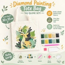 İğne İzi 5d Elmas Taş Işlemeli Bez Çanta 30X35CM, Diamond Painting Tote Bag GWDDX19483, Elmas Boyama Bez Çanta Hobi Kiti, Taşlı Omuz Çantası Seti