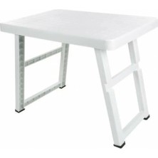 Morponi Beyaz Katlanabilir Büyük Boy Piknik Masası 70 x 47 x 56 cm İç Dış Mekan Kullanımına Uygun