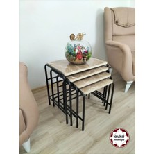 Evko Mobilya Buket Sehpa, 4'lü Zigon Sehpa, Servis Sehpası, Iç Içe Geçen Sehpa, Ahşap Sehpa, Dikdörtgen Sehpa