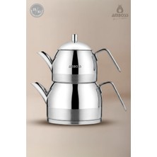 Amboss Prime 4 Parça Paslanmaz Çelik Büyük Boy Çaydanlık