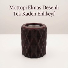 Mottopi Ehlikeyf Elmas Desenli Tek Kadeh,metal Iç Hazneli Termojelli Soğutucu-Vişne Çürüğü