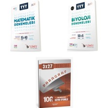 2027 Limit Tyt Matematik 15X40 + Biyoloji 50X6 Deneme + Anla Kazan Paragraf Deneme 3'lü Set
