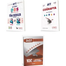 2027 Limit Ayt Tüm Dersler Eşit Ağırlık 4 2 + Coğrafya Soru + Anla Kazan Paragraf Deneme 3'lü Set