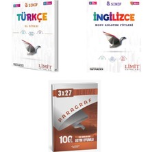 2027 Limit 8. Sınıf Türkçe El Kitabı + Ingilizce Föyleri Konu + Anla Kazan Paragraf Deneme 3'lü Set