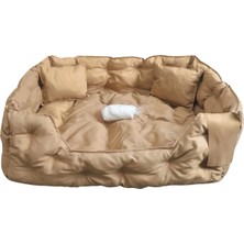 Konforlu Büyük Boy Kedi Köpek Yatağı 100X80X33, 2 Yastıkli Rahat Uyku