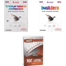 2027 Limit 8. Sınıf Föyleri Inkılap Tarihi ve Atatürkçülük T C + Ingilizce Konu + Ankapade 3'lü Set