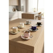 Acar Juniper 12 Parça 6 Kişilik Porselen Kahve Fincan Takımı - 90 ml
