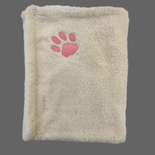 Yumuşak Ekru ve Şeker Pembe Renkli Köpek Kedi Battaniyesi