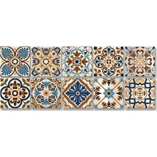 Tink Kendinden Yapışkanlı Karma Fas Desenli Pvc Karo 15X15 cm Çok Renkli 10'lu Paket