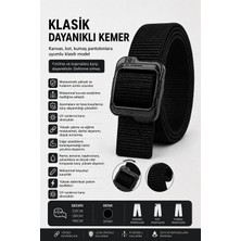 Operasyonel Kompak Taktikal Siyah Taktik Kanvas Kemeri