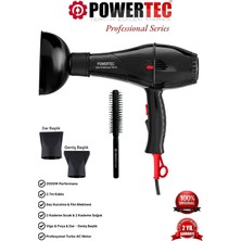 Powertec TR-701 Profesyonel Fön Makinesi + Vigo Difüzör Başlık + Profesyonel Fön Fırçası