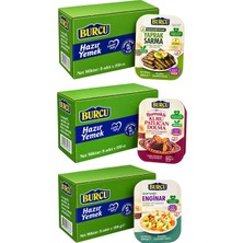 Burcu Zeytinyağlı Yaprak Sarma - Enginar - Kuru Patlıcan Dolma 200 gr 24 Lü Set