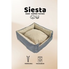 Tüy Tutmaz, Su Itici Kumaşlı, Fermuarlı Kedi ve Köpek Yatağı 55X60X23