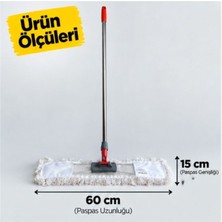 Bir Sürü Eşya Pak Market Metal Krom Saplı Telli Mop Paspas Takımı 60 cm Bezli Hastane ve Işyeri Temizliği Için Geniş Temizleme Yüzeyi Toz Toplamaya Yardımcı