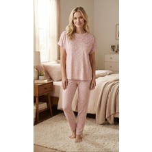 Sevim 16282 Teenage Pembe Kalpli Simli Pijama Takım