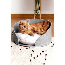 Yumuşak Peluş Kedi Yatağı, Konforlu ve Şık Evcil Hayvan Evi