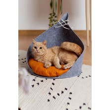 Renkli Kedi Yatağı, Yumuşak Silikon Elyaf, Konforlu ve Şık Tasarım