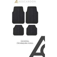 Aescaroon Universal Oto Paspas Seti - Tüm Araçlara Uyumlu 4 Parça Paspas Seti