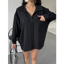 Paw Garage Tek Cepli Oversize Gömlek, Geniş Kalıp Gömlek, Tek Cepli Terletmez Kumaş 4 Mevsim